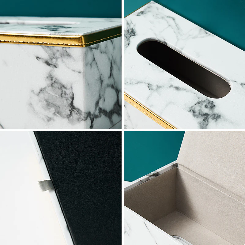 Artisan Marble Tissue Box Holder - Image 3
