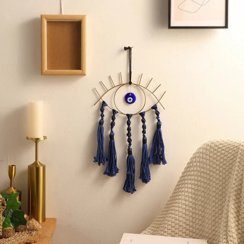 Handcrafted Azure Eye Dream Catcher - Image 5