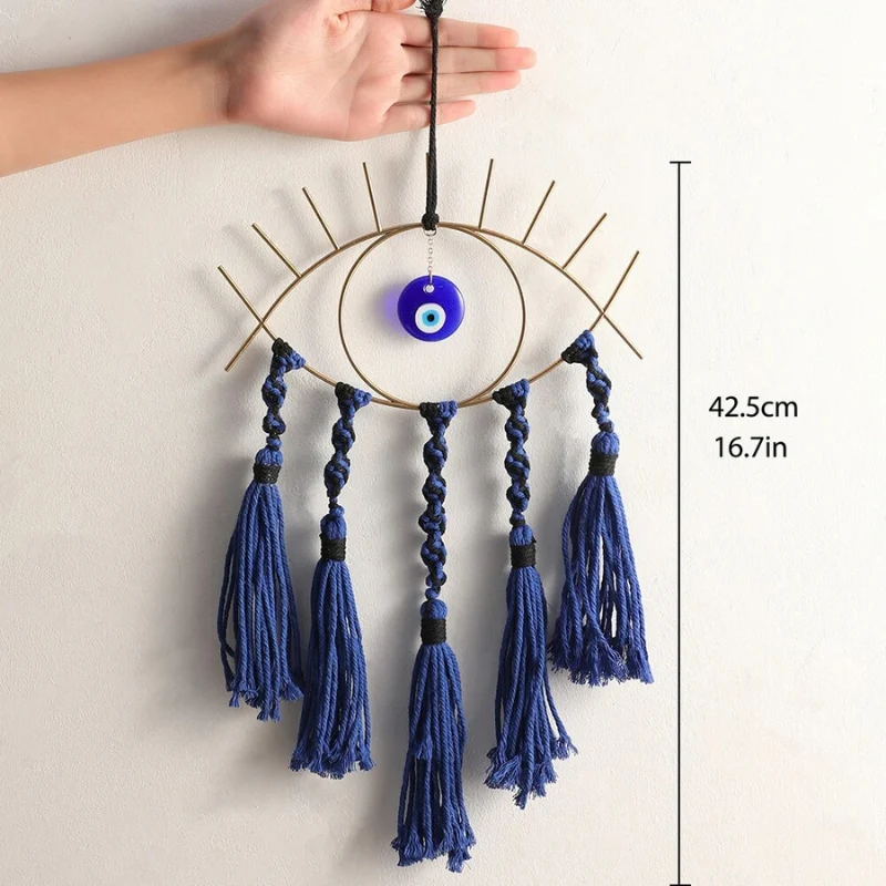 Handcrafted Azure Eye Dream Catcher - Image 6