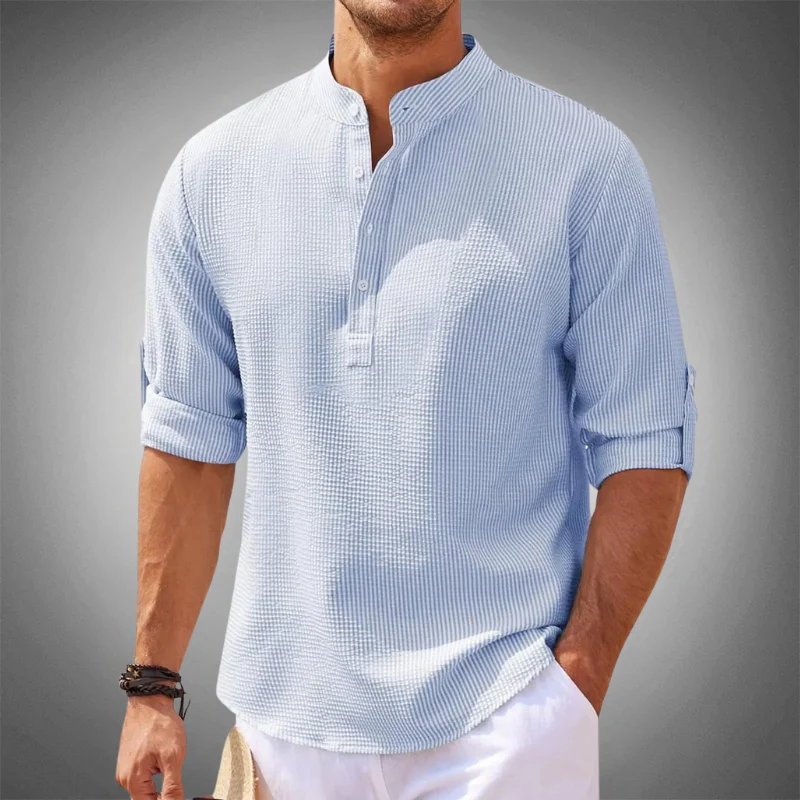 Bellagio Henley Linen Shirt - Image 3