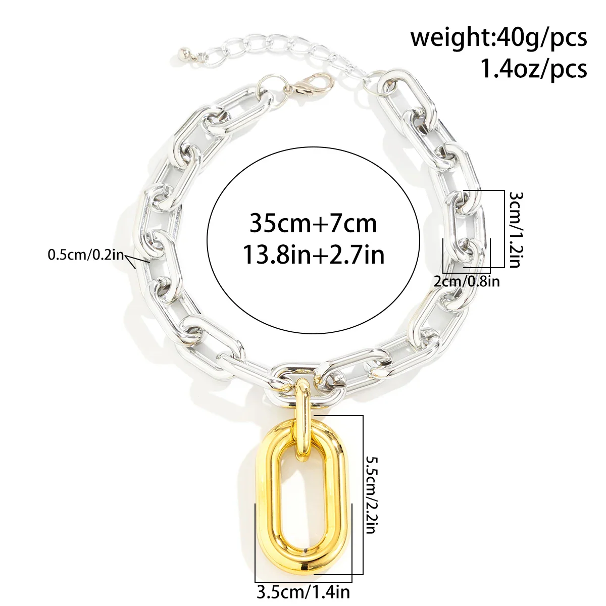 Chain & Charm Two-Tone Necklace - Image 11