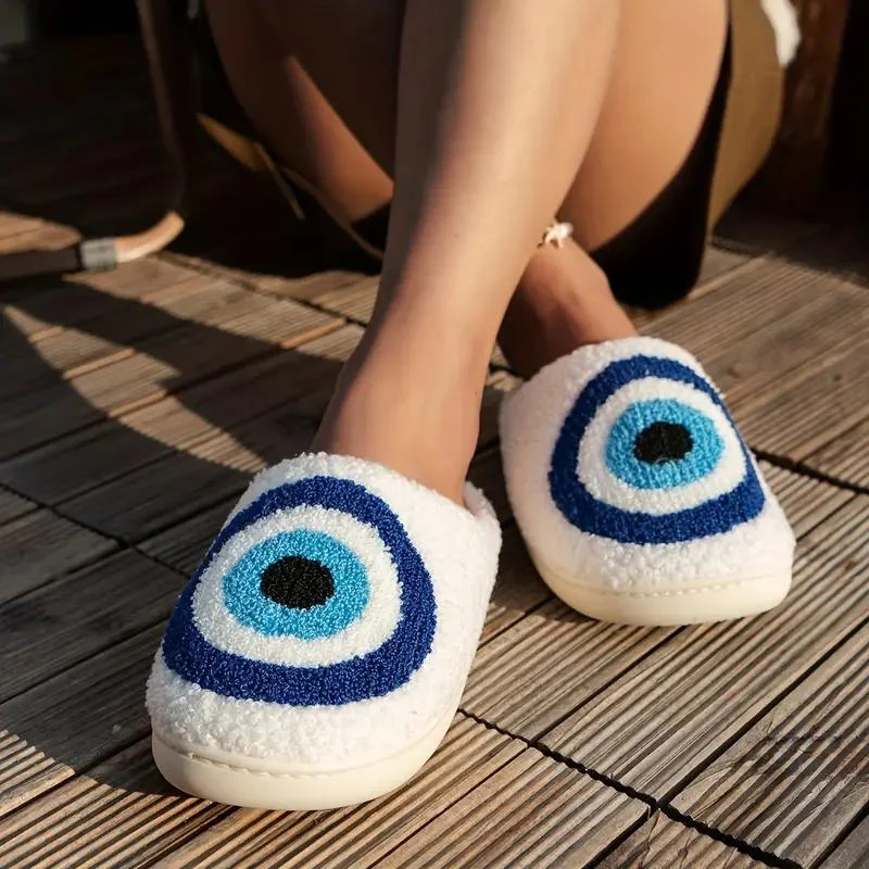 Evil Eye Plush Slippers - Image 3