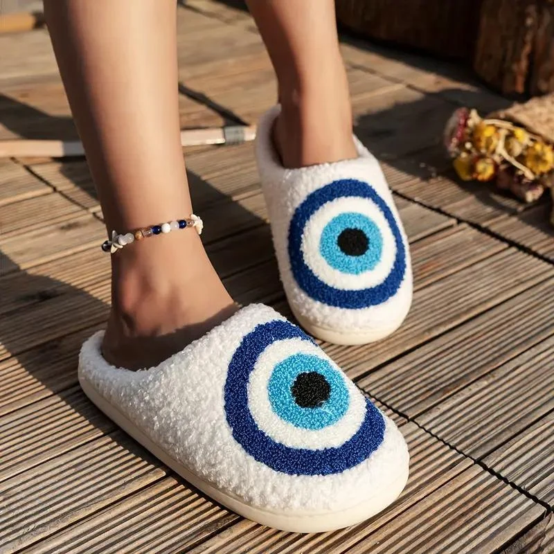 Evil Eye Plush Slippers - Image 4