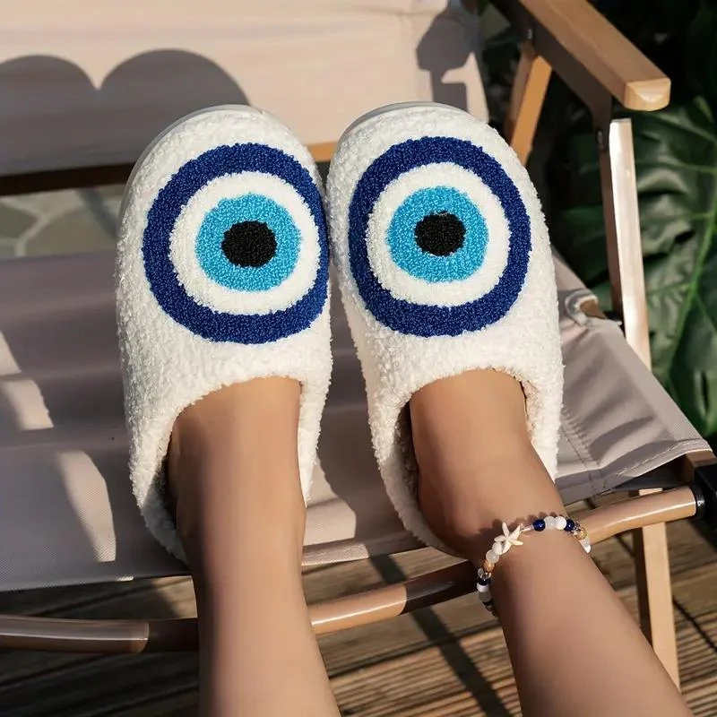 Evil Eye Plush Slippers - Image 5