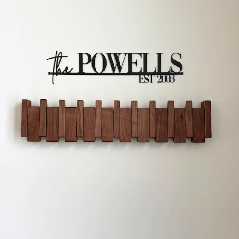 Handcrafted Wooden Piano Key Coat Rack - Image 5
