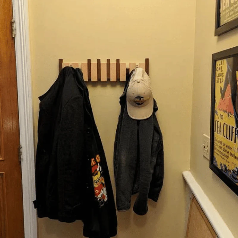 Handcrafted Wooden Piano Key Coat Rack - Image 7