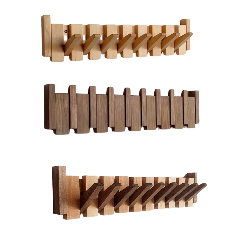 Handcrafted Wooden Piano Key Coat Rack - Image 8