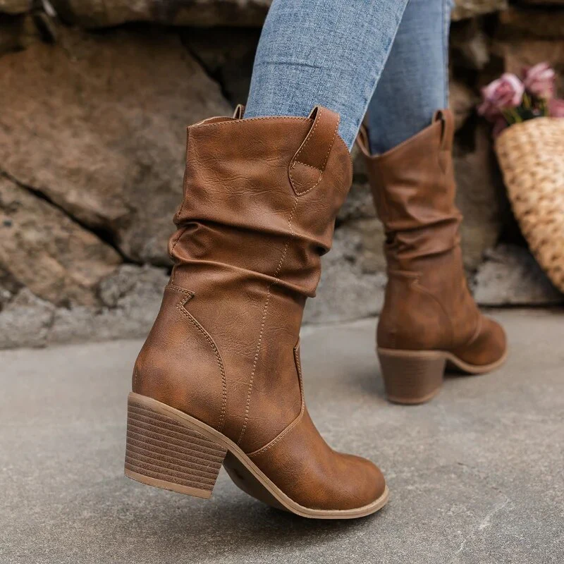 Taylor Cowboy Leather Boots - Image 3